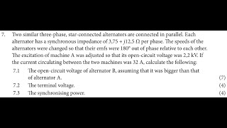 Electrotechnics N5 AC Machines Part 6 Parallel Operation of Alternators mathszoneafricanmotives [upl. by Ardisi]