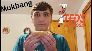 Teds Hot Dogs Mukbang [upl. by Nylhsa]