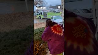 Fire Truck Spins Out of Control on Icy Road in Missouri [upl. by Atirahs]