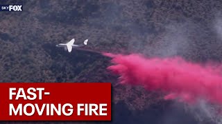 Aerials over Red Mountain Fire in Arizona [upl. by Dorolisa]