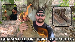 How To Make an Emergency Fire with Your Boots [upl. by Nylkcaj]