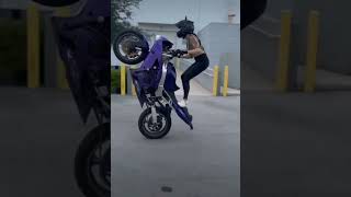 Sports bike ladies stunt [upl. by Alvan501]