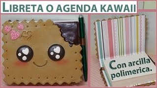 Libreta o agenda Kawaii con arcilla polimérica Sculpey Souffle tutorial DIY [upl. by Anilef59]