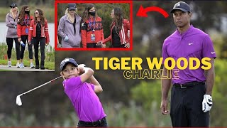 Tiger Woods and son Charlie cheered on by exwife Elin Nordegren and his girlfriend Erica Herman [upl. by Adnowal]