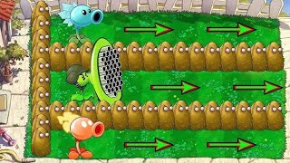 Tem Pea 1 Gatling Pea 1 Snow Pea 1 Repeater vs Drzombos Gargantuar Plants vs Zombies [upl. by Anawik]