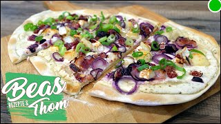 Feiner Flammkuchen mit Feigen und Honig  Weinstuben Rezept [upl. by Anyr]