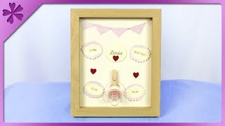 DIY How to make personalized 3D frame gift for newborn baby ENG Subtitles  Speed up 387 [upl. by Able636]