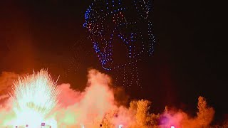 LARGEST Drone and Firework Display seen in Oshkosh Wisconsin 850 Drones THE ROBOTS ARE COMING [upl. by Komsa]