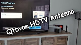 Qtbvae HDTV Antenna Free TV Channels D011AF for Smart TV Unboxing amp Quick Review [upl. by Htaras802]