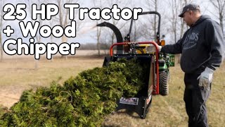 Discover the Perfect Size Wood Chipper for Sub Compact Tractor  John Deere 1025R amp Woodmaxx 9900 [upl. by Lashonda]