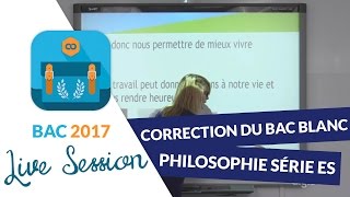 Bac Blanc ES  Correction en live de lépreuve de Philosophie [upl. by Dnalhsa]