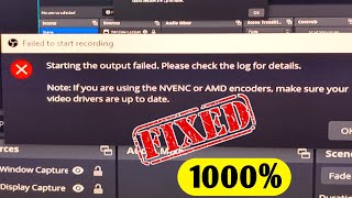 How to Fix Failed to start recording on OBS Studio  Starting the output failed please check the log [upl. by Orvan]