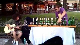 Flaškinet  El jarabe tapatío busking with glass bottles [upl. by Alberic415]