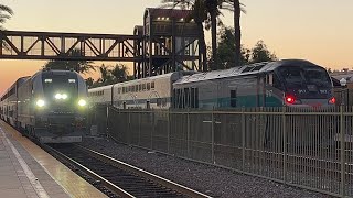 Railfanning Fullerton on 92124 ft AMTK 75 Ferromex and more [upl. by Ettennod]