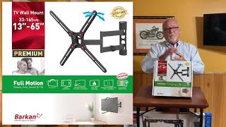 Meet Barkan Full Motion TV Wall Mount for Screen Sizes 13quot65quot [upl. by Coleman]