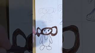 We draw Cheburashka how to draw Cheburashka step by step easily with felt tip pens drawing Chebura [upl. by Borek]