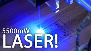 EleksMaker A3 Pro 5500mW Laser  LIVE Unboxing Assembly amp Test [upl. by Leschen]