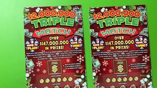 TWO 2000000 TRIPLE MATCH SCRATCH OFFS FROM THE FLORIDA LOTTERY [upl. by Edmondo896]