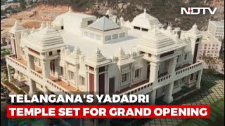 Yadadri Temple  Telanganas Yadadri Temple Set For Grand Opening [upl. by Ialocin]