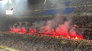 DERBY ROSSONERO ANCHE SUGLI SPALTI L’ATMOSFERA MOZZAFIATO DELLA CURVA SUD 🔥🔥🔥 [upl. by Mattah]