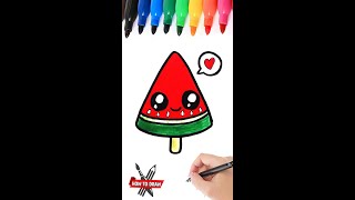 HOW TO DRAW A MELON POPCICLE KAWAII  HOE TEKEN JE EEN MELOEN IJSJE LEREN TEKENEN [upl. by Ailedroc802]