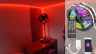 Comment installer une bande LED RVB connectée de Luminea  PEARLTVFR [upl. by Hgielyk]