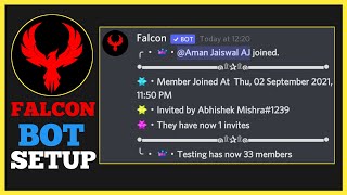 Setup Falcon Bot Discord  Invite Tracker Custom Designed Message Greet Giveaway  GAMING DADA [upl. by Kcirdek]