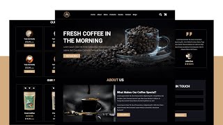 How To Make A Responsive Coffee Shop Website Design Using HTML  CSS  JavaScript  From Scratch [upl. by Mackintosh]