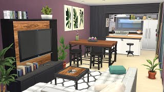 MODERN BASE GAME APARTMENT 1313 21 CHIC STREET  STORY 🌆 SIMS 4 SPEED BUILD STOP MOTION NO CC [upl. by Hayyikaz]