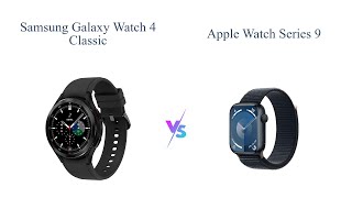 Samsung Galaxy Watch 4 Classic vs Apple Watch Series 9 Comparison 🕒⌚ [upl. by Gilus]