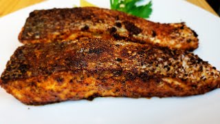 Air Fried CrispySkinned Blackened Salmon  Best Tender amp Moist Fish Recipe  Low Carb [upl. by Angelique]