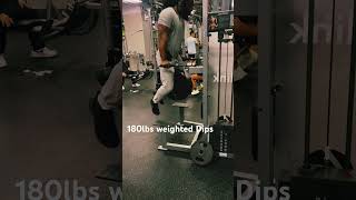 180lbs weighted Dips at 200lb motivation gym movement [upl. by Htenywg153]