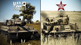 Tiger Tank Comparison  War Thunder vs IL2 Sturmovik Tank Crew [upl. by Eyot]