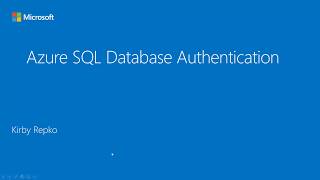 Azure SQL Database Authentication  How to set up IDs [upl. by Siraf]