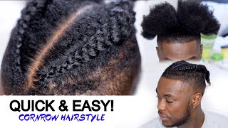 Quick amp Easy Cornrow Braids for Men  High Top Protective Hairstyle [upl. by Nnahteb943]