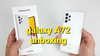 Samsung Galaxy A72 unboxing Awosome white [upl. by Jandy]