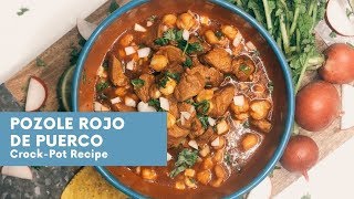 Pozole Rojo  Easy CrockPot Recipe [upl. by Nohsav]