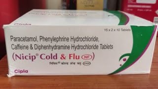 Nicip cold amp flu tablet Review in Hindi  uses Dosageside effectComposition [upl. by Lissi489]