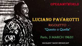 Luciano Pavarotti sings quotQuesto o Quellaquot Live in Paris 331965 Excellent Sound [upl. by Malachy607]