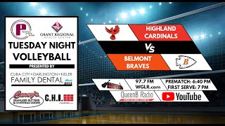 Highland at Belmont  High School Volleyball [upl. by Barnet]