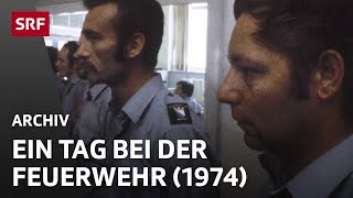 Unterwegs mit der Feuerwehr 1974  Ein Tag bei der Brandwache Zürich Feuerpolizei  SRF Archiv [upl. by Suoivart]