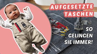 Aufgesetzte Taschen nähen So gelingen sie immer [upl. by Naitsirhc]