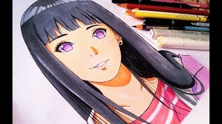 Drawing Hinata Hyuga  Step By Step Tutorial ナルト 疾風伝 [upl. by Marks]