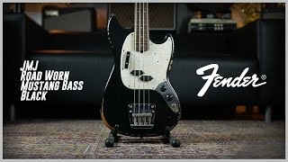 Fender JMJ Road Worn Mustang Bass Black 4K [upl. by Tolman]