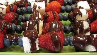 Bettys 4th of July ChocolateDrizzled Fruit Skewers [upl. by Yrreb]