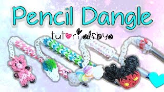 NEW Pen  Pencil Dangle Topper Rainbow Loom Charm Tutorial  How To [upl. by Leunam462]