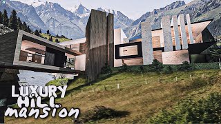 Bloxburg Mansion Hill Luxury Modern House  NO LARGEPLOT  Realistic House Build [upl. by Reckford948]