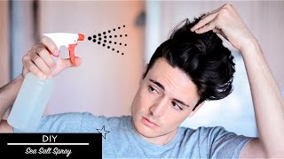 Mens Hair DIY Sea Salt Spray  Messy Texture Beachy Hairstyle [upl. by Notpmah]