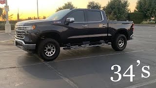 2023 Chevy Silverado 30 Duramax Diesel LTZ Z71 Rough Country 3 Inch Leveled 34s Tires [upl. by Ardith]