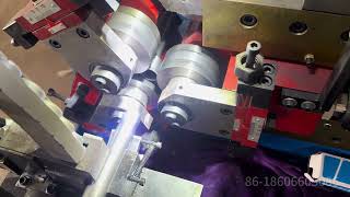 Threeaxis thread rolling machine for tube 3 roller hydraulic thread rolling machine Bysen machinery [upl. by Anyehs43]